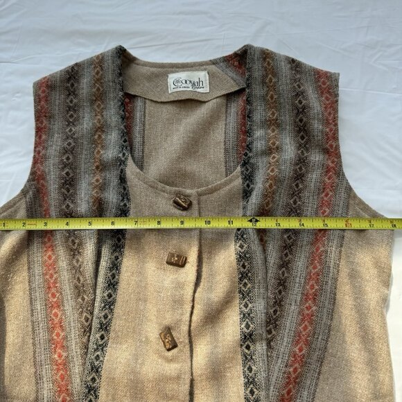 Rare Vintage Women Cooyah Boho Vest Wood Buttons Jamaican Approximately Small - Picture 9 of 12